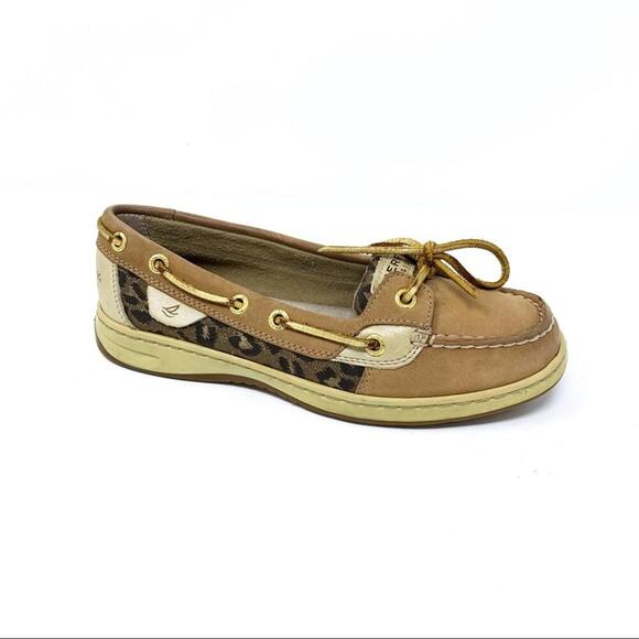 Sperry Angelfish Leopard Jacquard Boat Shoe Size 6 - Picture 1 of 8